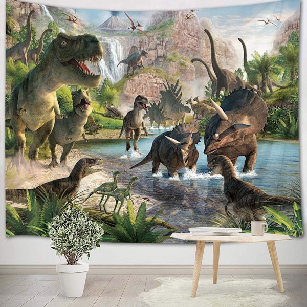 Dinosaur Wallpaper Wall Hanging Animal Ancient fabric