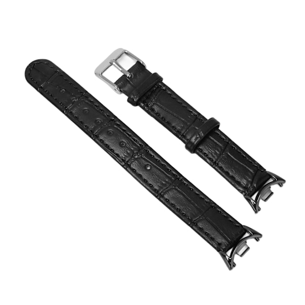 Andningsbart, flexibelt, bekvämt och modernt PU-läderarmband för Mi Band 8, present för män och kvinnor, svart bambumönster