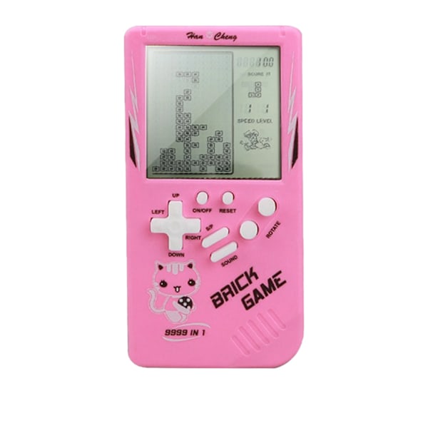 Klassisk nostalgisk stor skärm Tetris-spelkonsol, elektronisk leksak för barnpussel, förbered två AA-batterier själv 1pc
