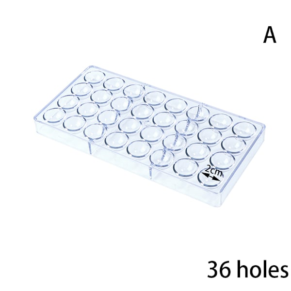 3D Chokoladeform Polycarbonat Form Tykke Former Kap 36 holes