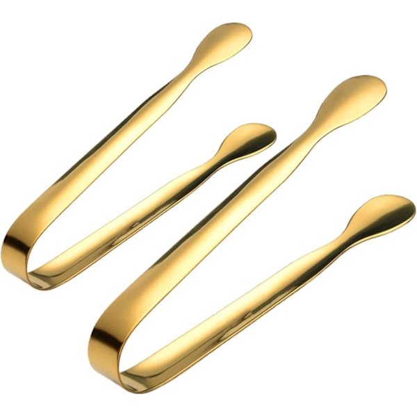 2 stk U-formet isbittang, rustfritt stål, godteri-tang, mini serveringstang