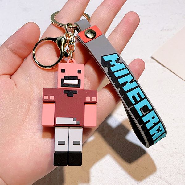 Ny 3D Minecraft PVC-nøglering Ainme Steve Creeper Min Verden A4