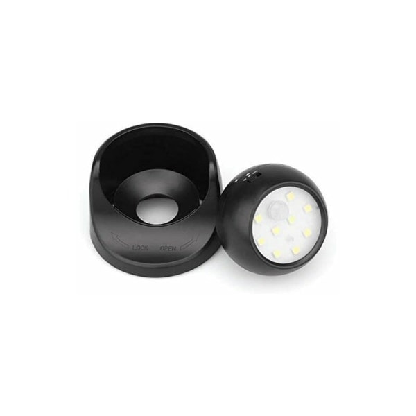 Utomhusvägglampa med rörelsesensor 1000 lumen LED utomhuslampa Trådlös batteridriven lampa kan vridas och lutas 360 grader [GKS]