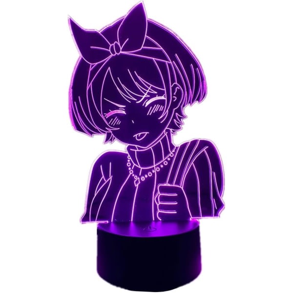 3D Illusionslampa Anime Hyr en flickvän Sarashina Ruka Figur Nattlampa för barn Flicka Sovrumsinredning Sängbord Färgglad bordslampa