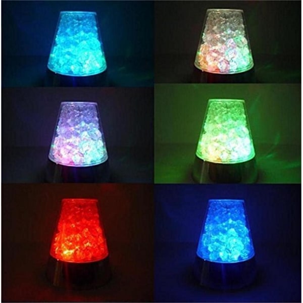 Fiberoptisk lampe med farveskiftende LED-lys, gletsjer natlampe