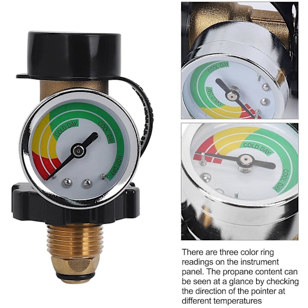 1-pakning propantankmåler med tilkobling, for 5-100 lb propantank, holder seg nøyaktig ved forskjellige temperaturer