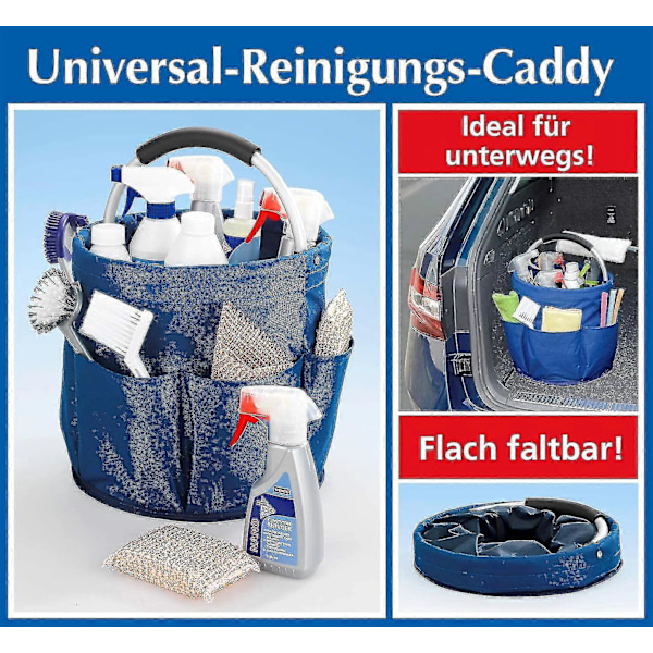 Universal rengøringsvogn, rengøringscenter, multifunktionel hjælper til hjemmet til haveredskaber og -udstyr, 1 hovedrum og 6 ydre lommer