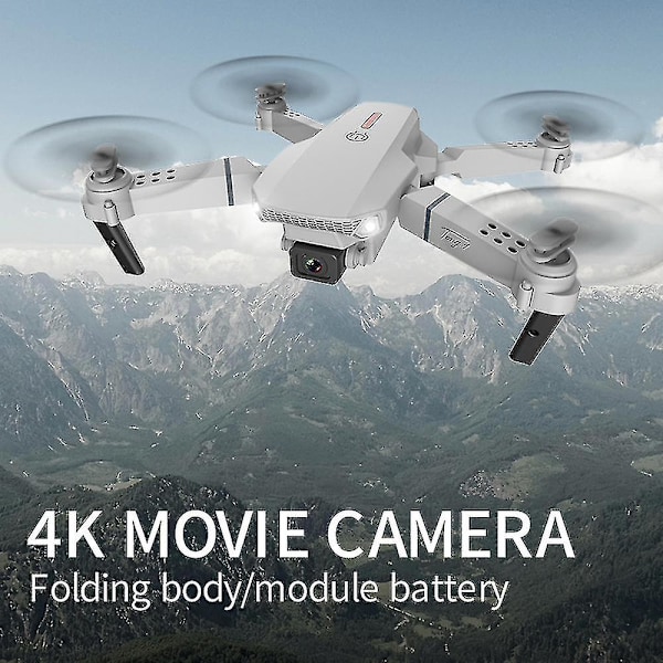 E88 Pro Kamera Drone til voksne og børn, 4k HD Wifi Fpv Drone, Foldbar Rc Quadcopter til begyndere, Legetøjsgaver med 3 batterier