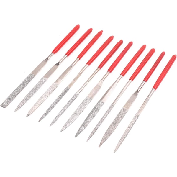 Set of 10 metal files 140mm, diamond files for precision modeling