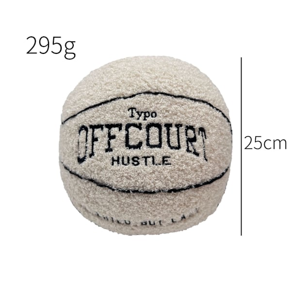 Ny basketbollkudde för fritiden basketboll kudde plyschleksak docka beige