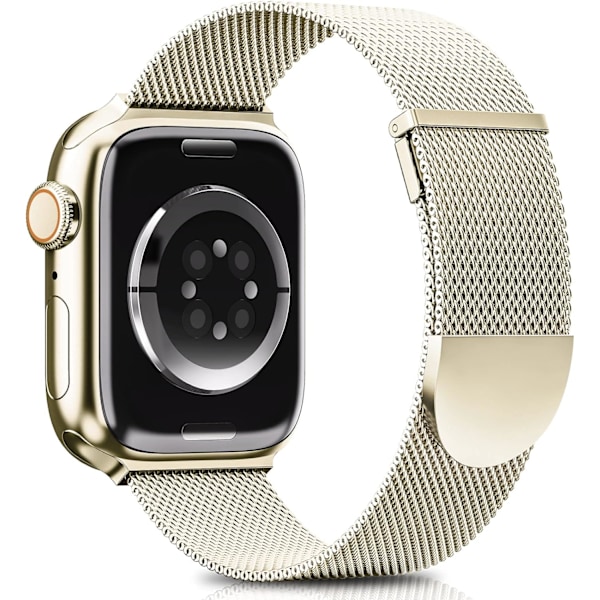 Brukt for Apple Watch Armbånd Magnetisk Dobbel Bånd Metall Starlight gold