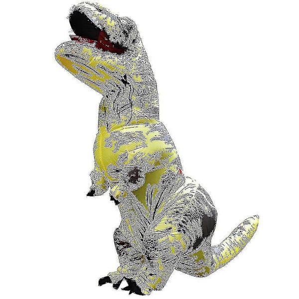 Barn Vuxen Dinosaurie Uppblåsbar Kostymer T-rex Anime Cartoon Fest Klänning Kostymer Halloween Kostym För Man Kvinna O Gul yellow Fit Height 150-195cm