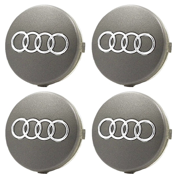 4-pakning - Audi Senterkopper / Navkapsler - B 74 Silver 68 mm