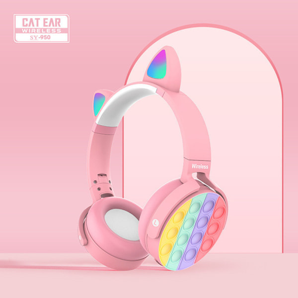 Fidget-kuulokkeet lasten lelu, langattomat Bluetooth-kuulokkeet Pop Bubble On-Ear -kuulokkeet Fidget-lelu Sateenkaaren värinen Fidget-kuulokesetti lapsille blue