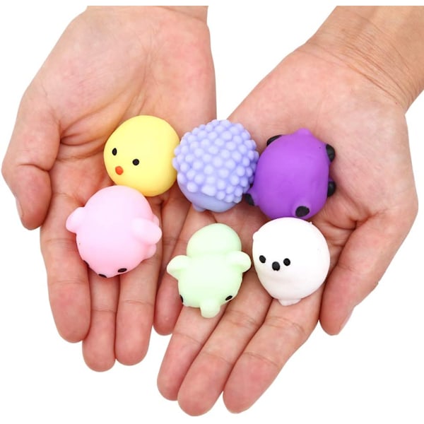 Squishy leketøy 24 stk festfavoritter Mochi Squishy leketøy Mini Kawaii Stressavlastning Angstleker Påskekurvfyller Fyller med oppbevaringsboks