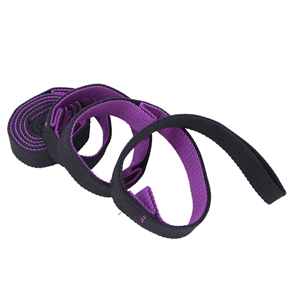 2m Yoga Stretch Band - Öka Flexibiliteten, Benträning, Band för Träning, Fitness, Gym (Lila Svart) 0.2