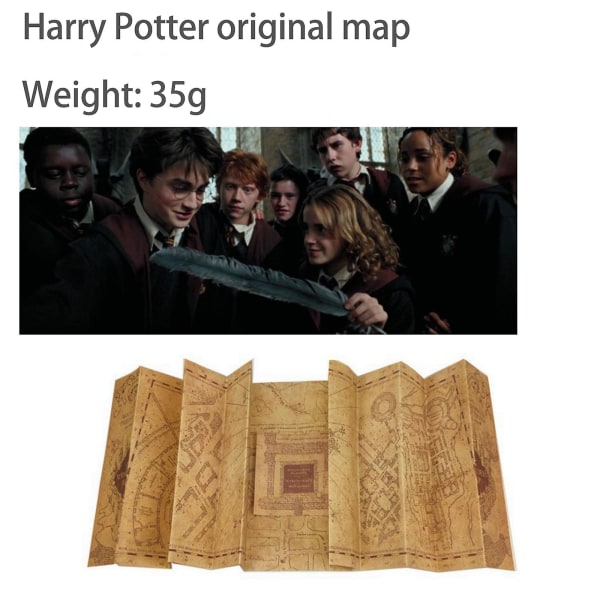 Harry Potter Marauders Map, Hogwarts Wizarding World Collection Present för fans och barn Brown