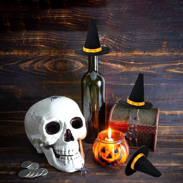 6 stk Mini Heksehatter Vlaska Dekorhatter Halloween[GKS] 6Pcs 6Pcs