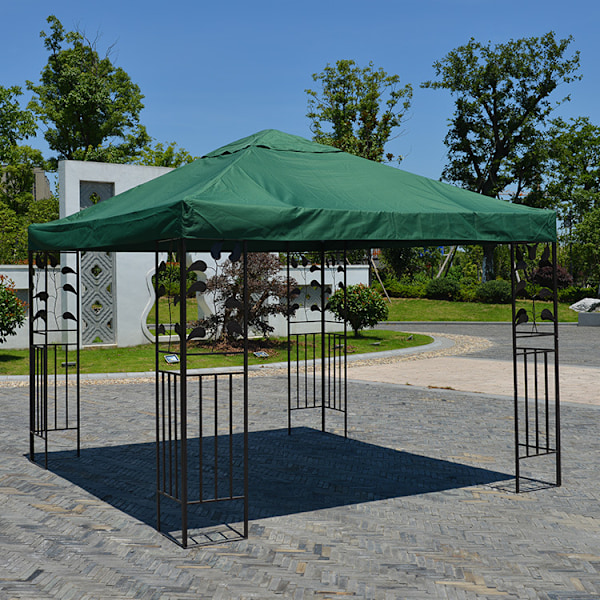 Paviljongtak erstatning presenning erstatning paviljongtak beskyttelse paviljong utendørs hage grill 3x3M Green
