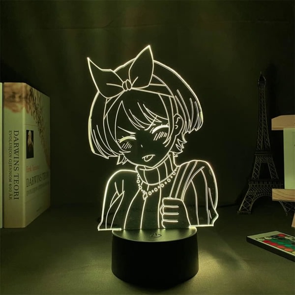 3D Illusionslampa Anime Hyr en flickvän Sarashina Ruka Figur Nattlampa för barn Flicka Sovrumsinredning Sängbord Färgglad bordslampa