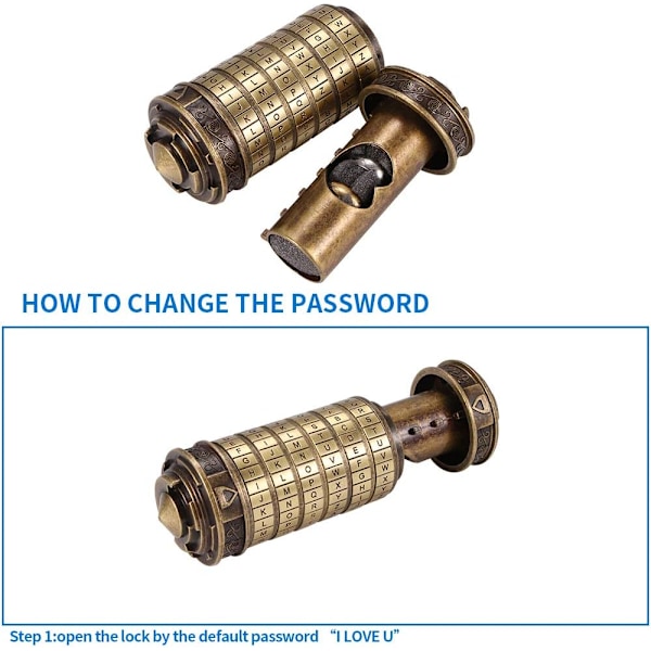 Da Vinci-kodens pusselcylinder låsbox, Alla hjärtans dag lås jul födelsedag Alla hjärtans dag kreativ romantisk present fars dag present