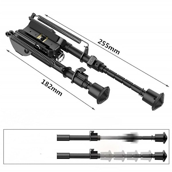 Justerbar 6-9\" Sniperjaktgevär Bipod Sling Shoot Mount Stativ Rail Adapter