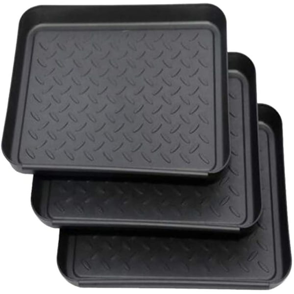 Sæt med 3 Skohylder Skohylde Plastik Lille Skomåtte Drypbakke Hylde Skohylde Skostativ Drypbakke 35x27x3 cm