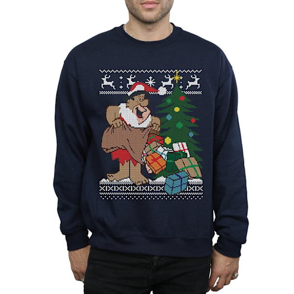 The Flintstones Herr Jul Fair Isle Sweatshirt M Marinblå Navy Blue M