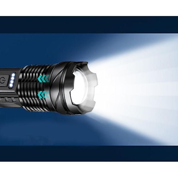 Super Lys LED Lommelygte 1500 Lumen USB Genopladelig Lommelygte 7 Tilstande Taktisk Lommelygte