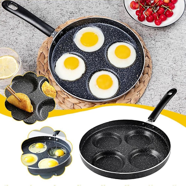 Erikoispannu muna-nyyteille Neljä reikää Paistinpannu Rakkaus Kotitalous 28cm Tarttumaton Paistokäyttö (Kuten kuvassa) {GKS}