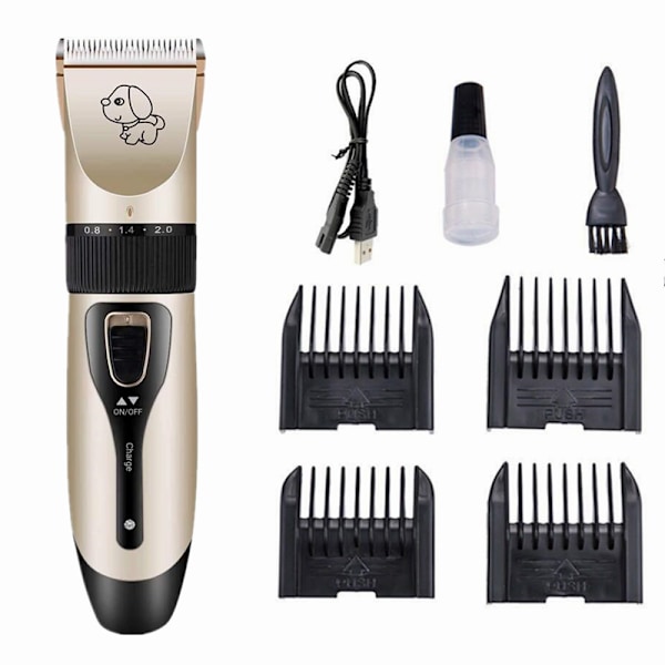 Hundtrimmer med tillbehör Svart/Guld