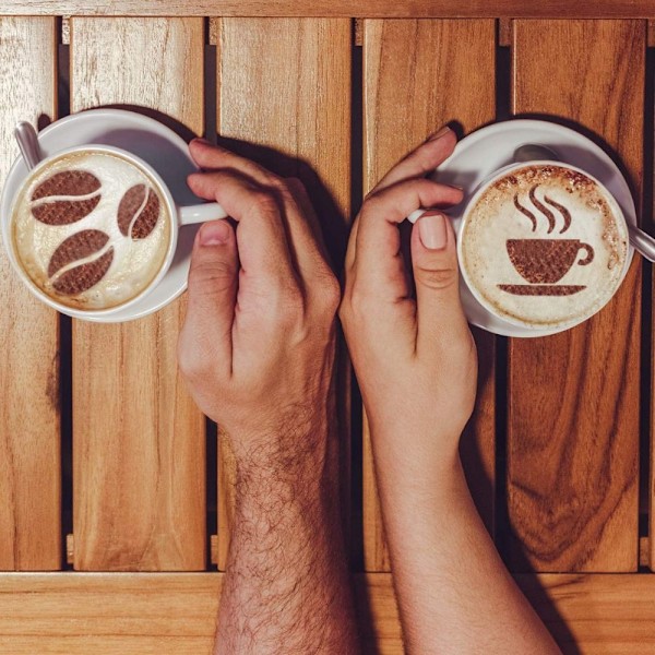 Kaffedekorationsstenciler Latte Art-mallar Kakdekorering