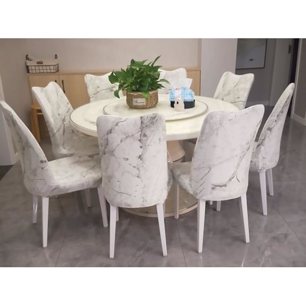 Spisestoltrekk Sett med 6 elastiske trekk Elastiske stoler C