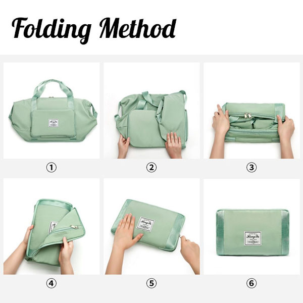 Stor Kapacitet Foldbar Rejsetaske Dame Rejsetasker - Spot Salg Light Green