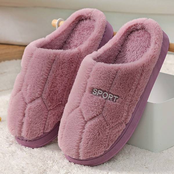 Lila Kaninhår Slip-On Fuzzy Tofflor Memory Foam Tofflor Inomhus Utomhus Varma Plysch Sovrumsskor Med Fuskpälsfoder Purple