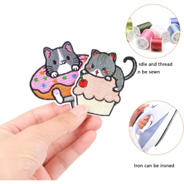 18 st Iron on Patches, Mini Cats Clothing Patches, Cute Kitten Pa