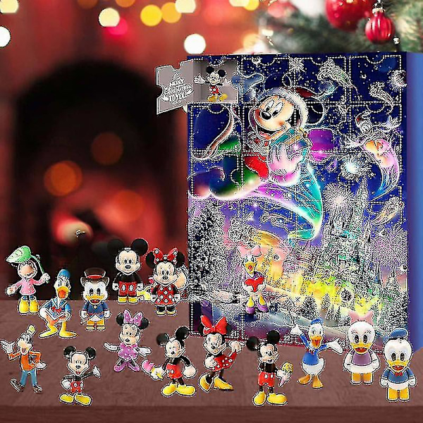 2024 Ny Jul Adventskalender Leksak Disney Mickey Minnie Blind Box Juguetes Advents Överraskning Leksaker för Barn Gåvor