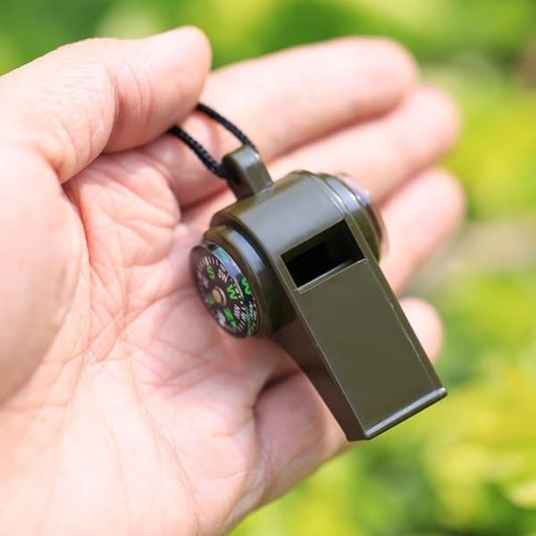2-pak - 3-i-1 Fløjte med Kompas & Termometer - Overlevelse