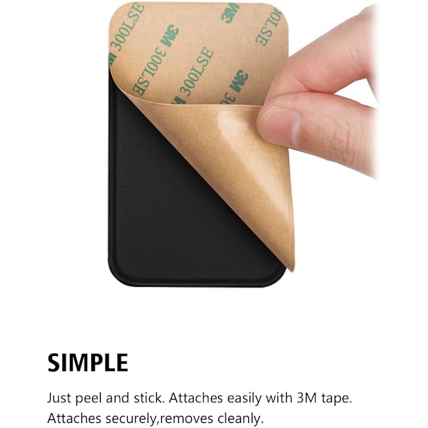 Mobilficka Självhäftande Korthållare Stick 5-pack (Svart)