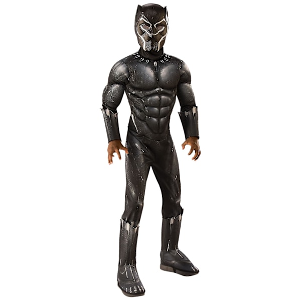 Muscle Jumpsuit Black Panther Kostume Halloween Cosplay 105-115（S）