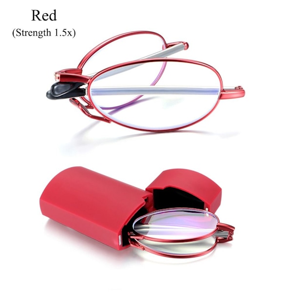 Folding Reading Glasses Presbyopia Glasses RED STRENGTH 1.5X Red Red