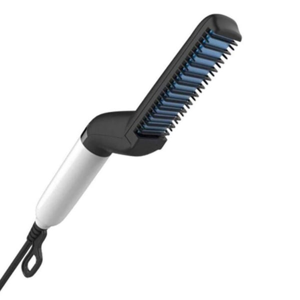 Elektrisk plattningsborste för män, DIY lockigt hårstyling, lämplig för både lockigt och rakt hår