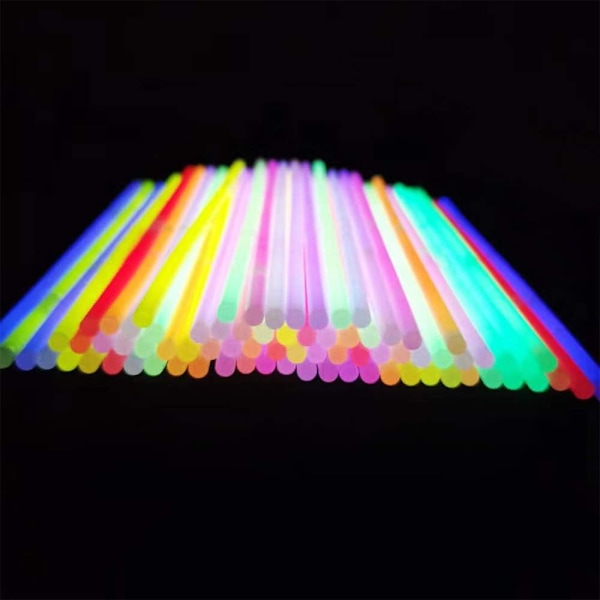 200 stk. Glow Sticks i bulk 8 tommer, Glow Sticks Armbånd Halskjede, Lyser i mørket, Påske, Jul, Halloween Party Supplies Pack