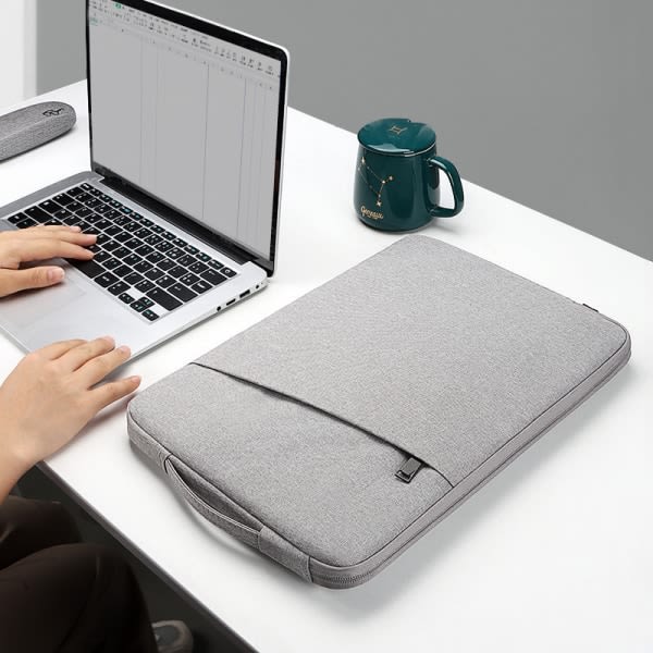 Laptop Sleeve Handväska Case För bok Pro Air 13.3 14.1 15.4 15.6 grey 15.6 inch
