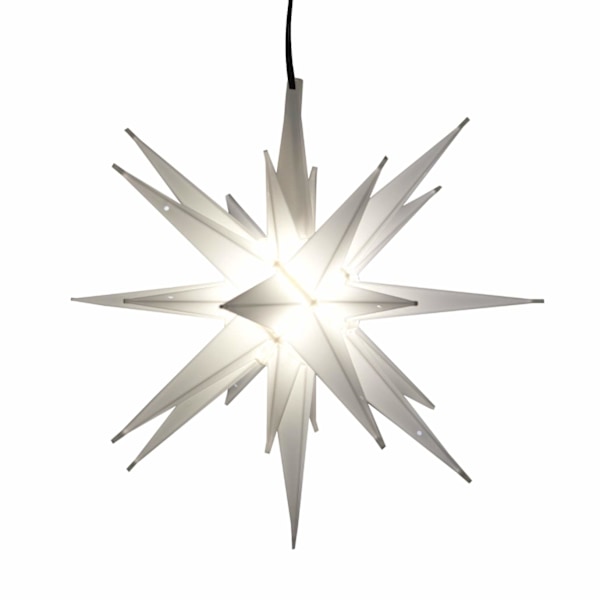 14\" LED Moravian Star Julgransprydnad - Ljusstark Vit Julgransstjärna - (Vit LED)