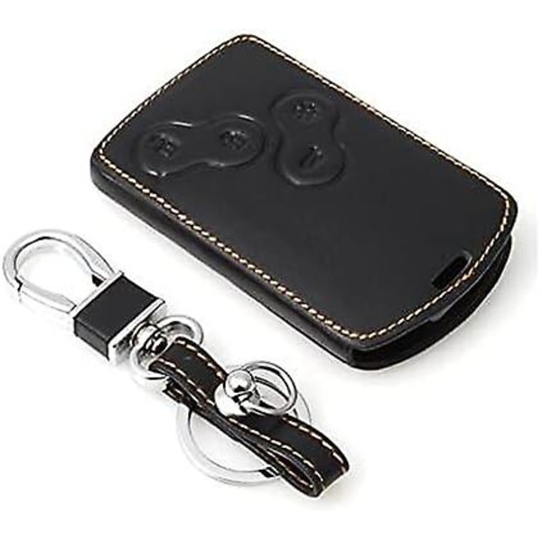 Gul Læder Bilnøgle Etui Nøglering Passer til Renault Clio Scenic Megane Duster Sandero Captur Twingo Koleos 4 Knapper Fjernbetjening