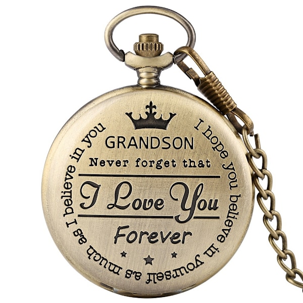 TIL MIN SØN, MAND, BEDSTEFAR Graveret vintage quartz ur vintage ur grandson bronze