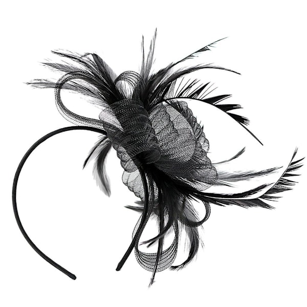 Fjäder Fascinators Dam Bröllop Brud Bröllop Ryta 20-tals Huvudbonader[GKS]
