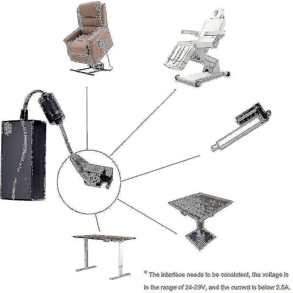 Armstol Strømforsyning Adapter, elektrisk sofa adapter, elektrisk lenestol stol Ac/dc 29v/24v