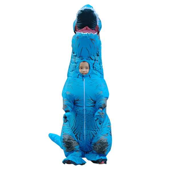 Uppblåsbar dinosauriedräkt T Rex Uppblåsbar dinosauriedräkt för Halloween Cosplay Fest Bröllop Påsk Jul Blå Vuxen Stil 150‑190cm 0.8